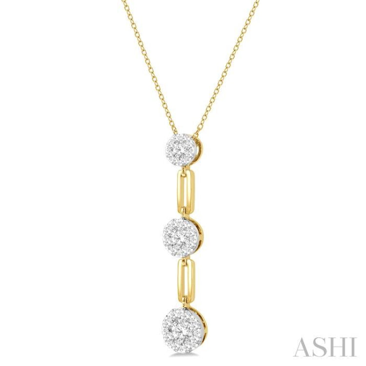 1/2 Ctw Lovebright Round Cut Diamond Paperclip Link Pendant With Chain in 14K Yellow and White Gold 1/2 Ctw Lovebright Round Cut Diamond Paperclip Link Pendant With Chain in 14K Yellow and White Gold