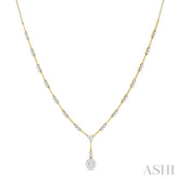 1 7/8 Ctw Circular Bar Link Lovebright Round Cut Diamond Necklace in 14K Yellow and White Gold