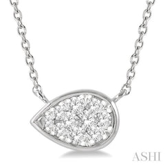 1/6 Ctw Pear Shape Lovebright Diamond Pendant With Chain in 14K White Gold 1/6 Ctw Pear Shape Lovebright Diamond Pendant With Chain in 14K White Gold