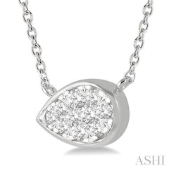 1/6 Ctw Pear Shape Lovebright Diamond Pendant With Chain in 14K White Gold 1/6 Ctw Pear Shape Lovebright Diamond Pendant With Chain in 14K White Gold