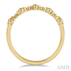 1/10 Ctw Floral Cutout Round Cut Diamond Stackable Fashion Band in 10K Yellow Gold 1/10 Ctw Floral Cutout Round Cut Diamond Stackable Fashion Band in 10K Yellow Gold