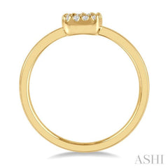 1/8 Ctw Cushion Shape Round Cut Diamond Petite Fashion Ring in 10K Yellow Gold 1/8 Ctw Cushion Shape Round Cut Diamond Petite Fashion Ring in 10K Yellow Gold