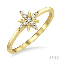 1/10 Ctw Star Center Round Cut Diamond Petite Fashion Ring in 10K Yellow Gold 1/10 Ctw Star Center Round Cut Diamond Petite Fashion Ring in 10K Yellow Gold