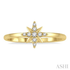 1/10 Ctw Star Center Round Cut Diamond Petite Fashion Ring in 10K Yellow Gold 1/10 Ctw Star Center Round Cut Diamond Petite Fashion Ring in 10K Yellow Gold