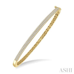 1 Ctw Round Cut Diamond Fashion Bangle in 14K Yellow Gold 1 Ctw Round Cut Diamond Fashion Bangle in 14K Yellow Gold