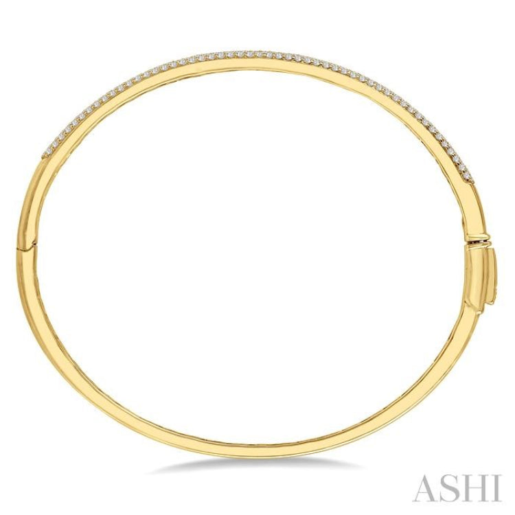 1 Ctw Round Cut Diamond Fashion Bangle in 14K Yellow Gold 1 Ctw Round Cut Diamond Fashion Bangle in 14K Yellow Gold