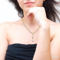 2 Ctw Lovebright Round Cut Diamond Elongated Link Necklace in 14K Yellow and White Gold 2 Ctw Lovebright Round Cut Diamond Elongated Link Necklace in 14K Yellow and White Gold