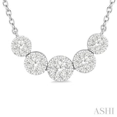 1/2 Ctw Round Cut Diamond Lovebright Necklace in 14K White Gold 1/2 Ctw Round Cut Diamond Lovebright Necklace in 14K White Gold