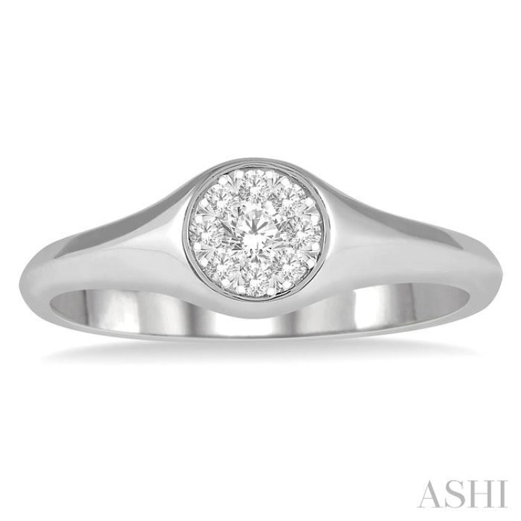1/6 Ctw Round Shape Lovebright Diamond Ring in 14K White Gold 1/6 Ctw Round Shape Lovebright Diamond Ring in 14K White Gold