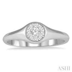 1/6 Ctw Round Shape Lovebright Diamond Ring in 14K White Gold 1/6 Ctw Round Shape Lovebright Diamond Ring in 14K White Gold