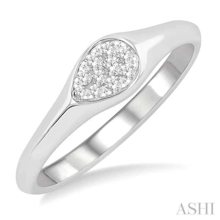 1/10 Ctw Pear Shape Lovebright Diamond Ring in 14K White Gold 1/10 Ctw Pear Shape Lovebright Diamond Ring in 14K White Gold