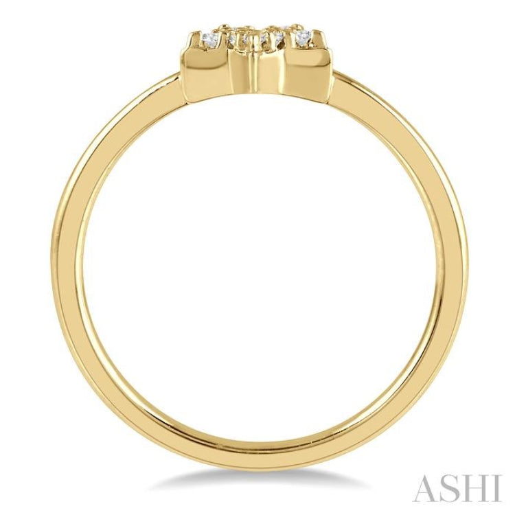 1/10 Ctw Star Round Cut Diamond Petite Fashion Ring in 10K Yellow Gold 1/10 Ctw Star Round Cut Diamond Petite Fashion Ring in 10K Yellow Gold