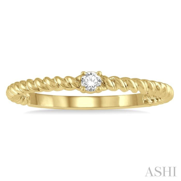 1/20 Ctw Rope Shank Round Cut Diamond Petite Promise Ring in 10K Yellow Gold 1/20 Ctw Rope Shank Round Cut Diamond Petite Promise Ring in 10K Yellow Gold