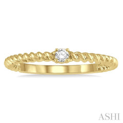 1/20 Ctw Rope Shank Round Cut Diamond Petite Promise Ring in 10K Yellow Gold 1/20 Ctw Rope Shank Round Cut Diamond Petite Promise Ring in 10K Yellow Gold