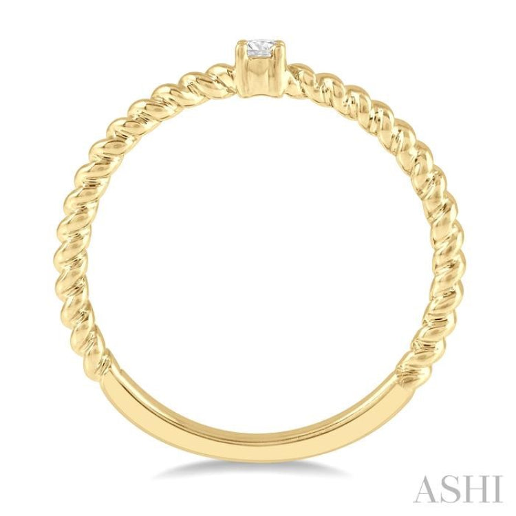 1/20 Ctw Rope Shank Round Cut Diamond Petite Promise Ring in 10K Yellow Gold 1/20 Ctw Rope Shank Round Cut Diamond Petite Promise Ring in 10K Yellow Gold