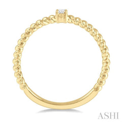 1/20 Ctw Rope Shank Round Cut Diamond Petite Promise Ring in 10K Yellow Gold 1/20 Ctw Rope Shank Round Cut Diamond Petite Promise Ring in 10K Yellow Gold