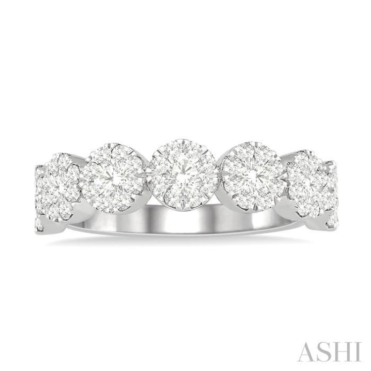 3/4 Ctw Jointed Circular Mount Lovebright Diamond Cluster Band in 14K White Gold 3/4 Ctw Jointed Circular Mount Lovebright Diamond Cluster Band in 14K White Gold