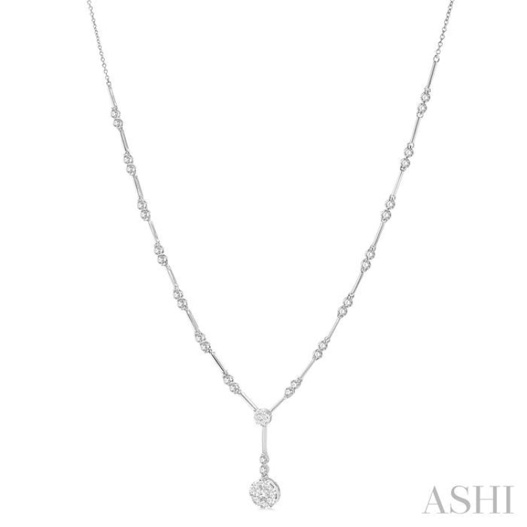 1 7/8 Ctw Circular Bar Link Lovebright Round Cut Diamond Necklace in 14K White Gold 1 7/8 Ctw Circular Bar Link Lovebright Round Cut Diamond Necklace in 14K White Gold