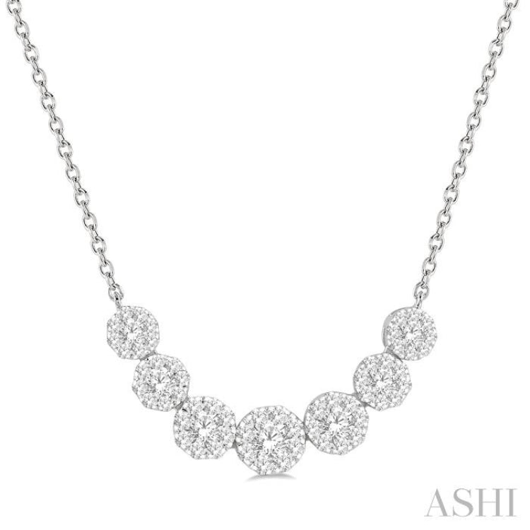 3/4 Ctw Round Cut Diamond Lovebright Necklace in 14K White Gold 3/4 Ctw Round Cut Diamond Lovebright Necklace in 14K White Gold