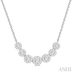 3/4 Ctw Round Cut Diamond Lovebright Necklace in 14K White Gold 3/4 Ctw Round Cut Diamond Lovebright Necklace in 14K White Gold