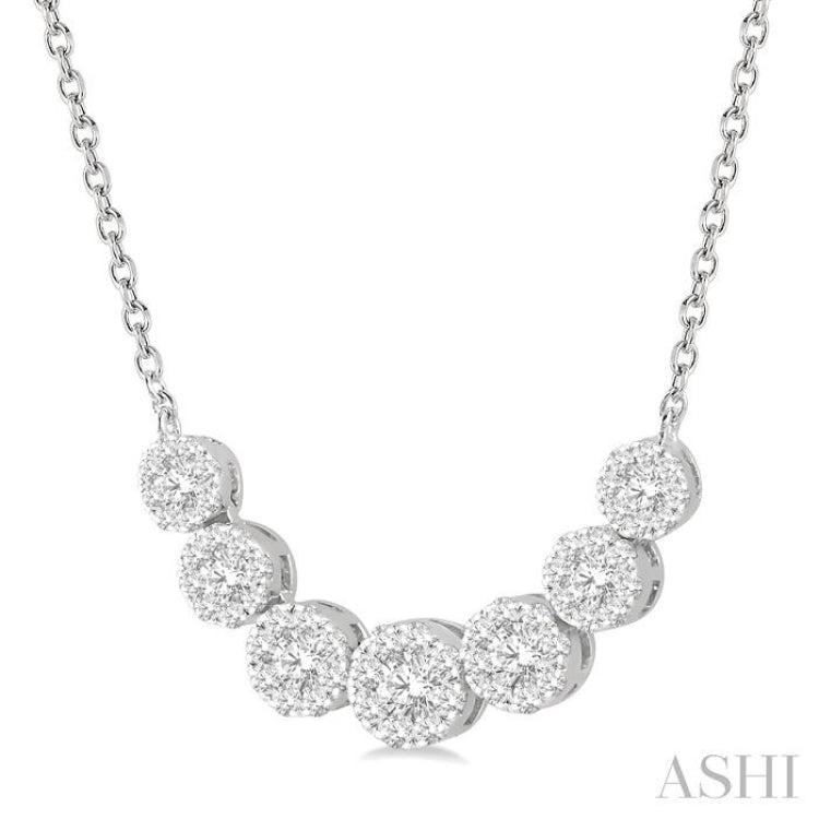 3/4 Ctw Round Cut Diamond Lovebright Necklace in 14K White Gold 3/4 Ctw Round Cut Diamond Lovebright Necklace in 14K White Gold