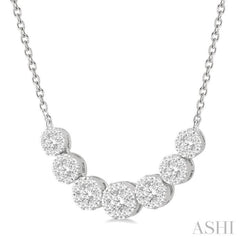 3/4 Ctw Round Cut Diamond Lovebright Necklace in 14K White Gold 3/4 Ctw Round Cut Diamond Lovebright Necklace in 14K White Gold