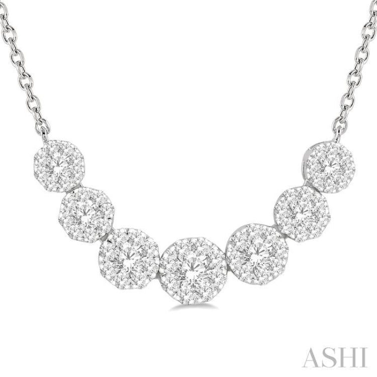 3/4 Ctw Round Cut Diamond Lovebright Necklace in 14K White Gold 3/4 Ctw Round Cut Diamond Lovebright Necklace in 14K White Gold