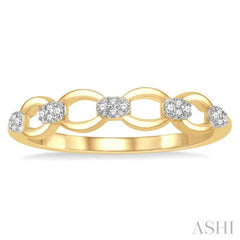 1/10 Ctw Round Cut Diamond Stackable Oval Shape Link Fashion Band in 14K Yellow Gold 1/10 Ctw Round Cut Diamond Stackable Oval Shape Link Fashion Band in 14K Yellow Gold