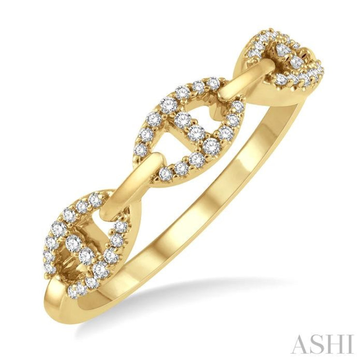 1/5 Ctw Mariner Link Round Cut Diamond Band in 14K Yellow Gold 1/5 Ctw Mariner Link Round Cut Diamond Band in 14K Yellow Gold
