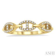 1/5 Ctw Mariner Link Round Cut Diamond Band in 14K Yellow Gold 1/5 Ctw Mariner Link Round Cut Diamond Band in 14K Yellow Gold