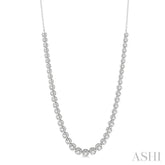 3 Ctw Round Cut Diamond Illusion Necklace in 14K White Gold
