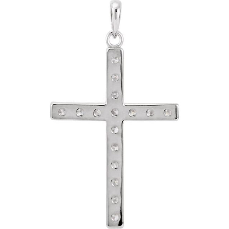 14K White 3/4 CTW Lab-Grown Diamond Cross Pendant 14K White 3/4 CTW Lab-Grown Diamond Cross Pendant
