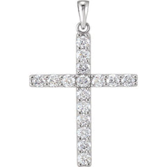 14K White 1/2 CTW Lab-Grown Diamond Cross Pendant 14K White 1/2 CTW Lab-Grown Diamond Cross Pendant