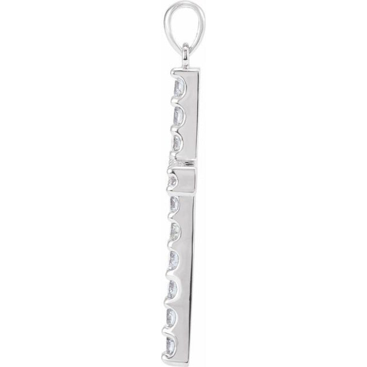 14K White 1/2 CTW Lab-Grown Diamond Cross Pendant 14K White 1/2 CTW Lab-Grown Diamond Cross Pendant