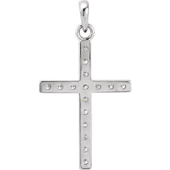 14K White 1/2 CTW Lab-Grown Diamond Cross Pendant 14K White 1/2 CTW Lab-Grown Diamond Cross Pendant