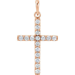 14K Rose 1/2 CTW Lab-Grown Diamond Cross Pendant 14K Rose 1/2 CTW Lab-Grown Diamond Cross Pendant