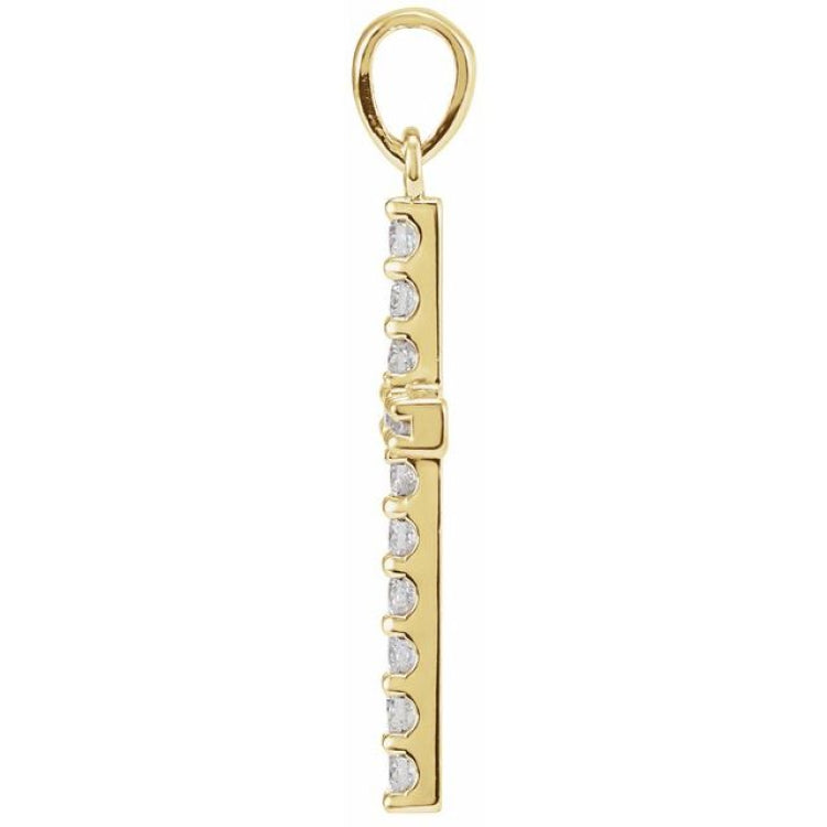 14K Yellow 1/5 CTW Lab-Grown Diamond Cross Pendant 14K Yellow 1/5 CTW Lab-Grown Diamond Cross Pendant
