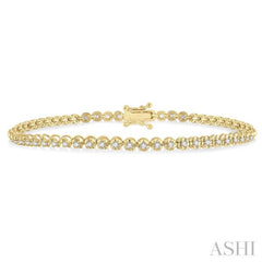 1 Ctw Round Cut Diamond Illusion Tennis Bracelet in 14K Yellow Gold 1 Ctw Round Cut Diamond Illusion Tennis Bracelet in 14K Yellow Gold