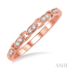 1/10 Ctw Marquise Shape Lattice Round Cut Diamond Wedding Band in 14K Rose Gold 1/10 Ctw Marquise Shape Lattice Round Cut Diamond Wedding Band in 14K Rose Gold