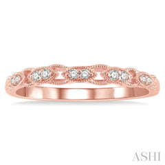 1/10 Ctw Marquise Shape Lattice Round Cut Diamond Wedding Band in 14K Rose Gold 1/10 Ctw Marquise Shape Lattice Round Cut Diamond Wedding Band in 14K Rose Gold