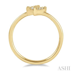 1/10 Ctw Lightning Bolt Round Cut Diamond Petite Fashion Ring in 14K Yellow Gold 1/10 Ctw Lightning Bolt Round Cut Diamond Petite Fashion Ring in 14K Yellow Gold