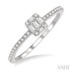 1/4 Ctw Cushion Shape Petite Baguette and Round Cut Diamond Fashion Promise Ring in 14K White Gold 1/4 Ctw Cushion Shape Petite Baguette and Round Cut Diamond Fashion Promise Ring in 14K White Gold