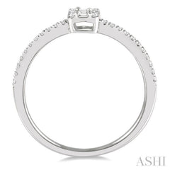 1/4 Ctw Cushion Shape Petite Baguette and Round Cut Diamond Fashion Promise Ring in 14K White Gold 1/4 Ctw Cushion Shape Petite Baguette and Round Cut Diamond Fashion Promise Ring in 14K White Gold