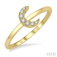 1/20 Ctw Crescent Round Cut Diamond Petite Fashion Ring in 14K Yellow Gold 1/20 Ctw Crescent Round Cut Diamond Petite Fashion Ring in 14K Yellow Gold
