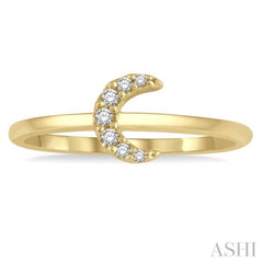 1/20 Ctw Crescent Round Cut Diamond Petite Fashion Ring in 14K Yellow Gold 1/20 Ctw Crescent Round Cut Diamond Petite Fashion Ring in 14K Yellow Gold