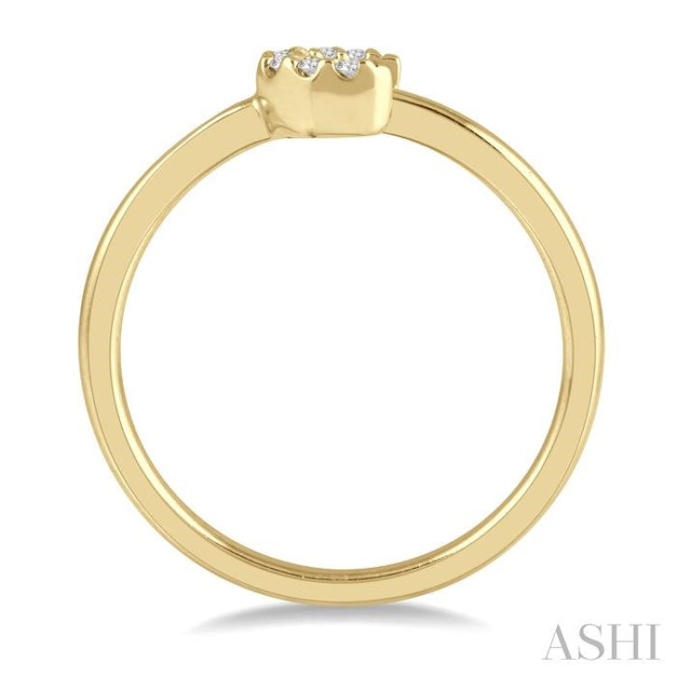 1/20 Ctw Crescent Round Cut Diamond Petite Fashion Ring in 14K Yellow Gold 1/20 Ctw Crescent Round Cut Diamond Petite Fashion Ring in 14K Yellow Gold