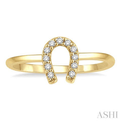 1/10 Ctw Horseshoe Charm Round Cut Diamond Petite Fashion Ring in 14K Yellow Gold 1/10 Ctw Horseshoe Charm Round Cut Diamond Petite Fashion Ring in 14K Yellow Gold