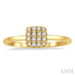 1/8 Ctw Cushion Shape Round Cut Diamond Petite Fashion Ring in 14K Yellow Gold 1/8 Ctw Cushion Shape Round Cut Diamond Petite Fashion Ring in 14K Yellow Gold