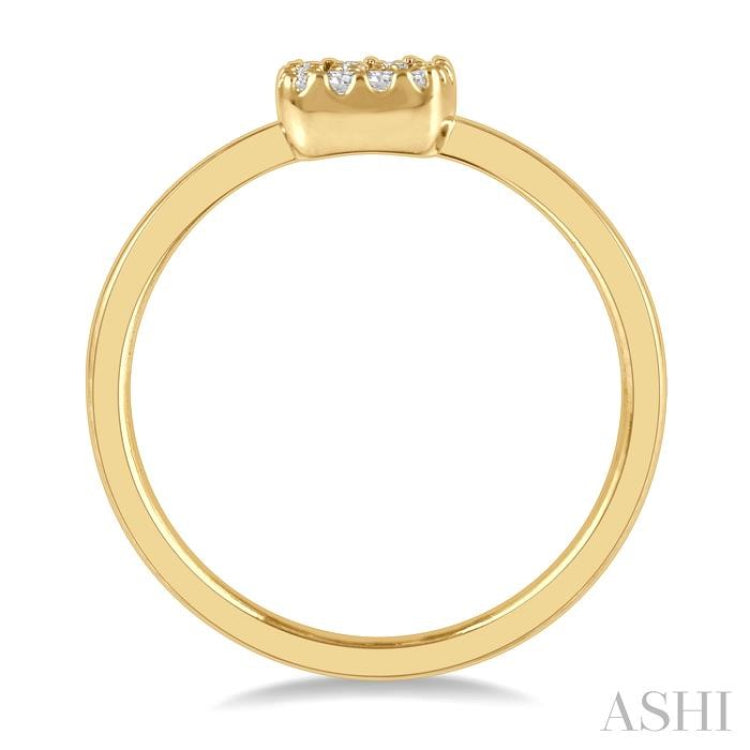 1/8 Ctw Cushion Shape Round Cut Diamond Petite Fashion Ring in 14K Yellow Gold 1/8 Ctw Cushion Shape Round Cut Diamond Petite Fashion Ring in 14K Yellow Gold