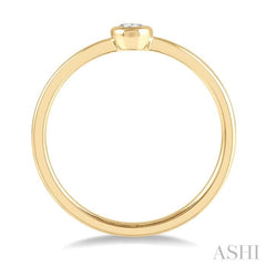 1/10 Ctw Bezel Set Round Cut Diamond Petite Fashion Ring in 14K Yellow Gold 1/10 Ctw Bezel Set Round Cut Diamond Petite Fashion Ring in 14K Yellow Gold